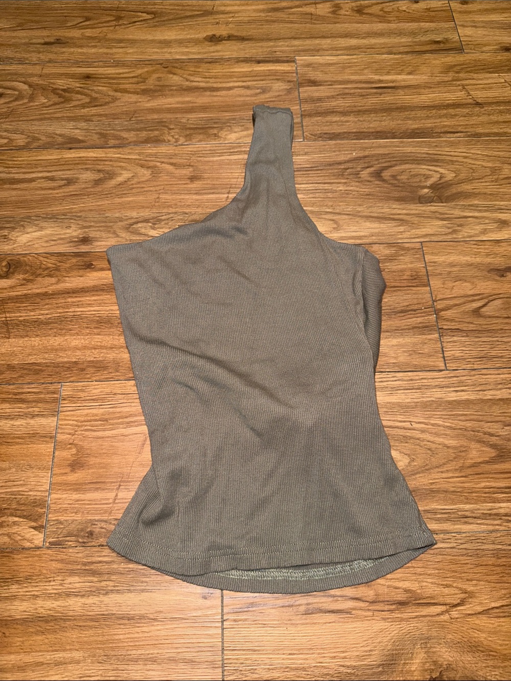 Illa Illa One-Shoulder Knit Tank Top - Olive Green